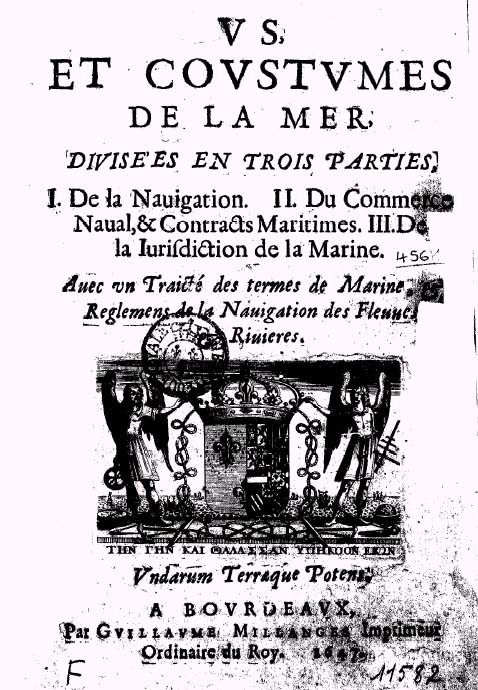 Us et coustumes de la mer -Edition de 1647 